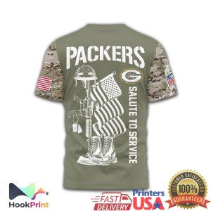 Green Bay Packers NFL Salute to Service US Veteran Military Camo T Shirt