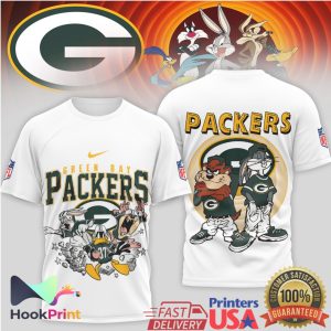 Green Bay Packers x Looney Tunes Mashup Retro Cartoon Football T Shirt