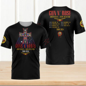 Guns N Roses Australia New Zealand Tour 2026 Cross Logo Vintage Rock Fans T Shirt Guns N Roses Australia New Zealand Tour 2026 Cross Logo Vintage Rock Fans T Shirt