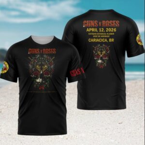 Guns N Roses Cariacica BR April 12 2026 Skull Roses Guns Vintage Men T Shirt