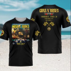 Guns N' Roses Miami Grand Prix Hard Rock Live 2025 Retro Racing Fans T Shirt