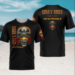 Guns N' Roses Porto Alegre Jockey Club 2026 World Tour Skull Vintage Fans T Shirt