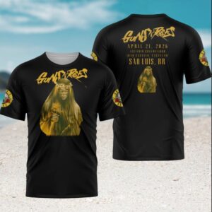 Guns N Roses São Luís BR April 21 2026 Event Gold Logo Retro T Shirt