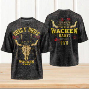 Guns N’ Roses Wacken Open Air 2025 Festival Horns Skull Retro Vintage Fans T Shirt Guns N’ Roses Wacken Open Air 2025 Festival Horns Skull Retro Vintage Fans T Shirt