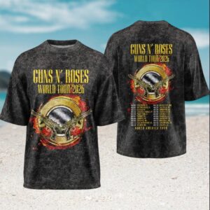 Guns N' Roses World Tour 2026 North America Tour Vintage Acid Wash Fans T Shirt