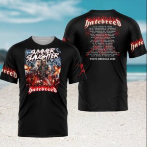 Hatebreed Summer Slaughter North American Tour 2026 Flame Print Retro Men Women Metal Fans T Shirt