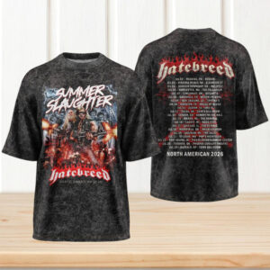 Hatebreed Summer Slaughter North American Tour 2026 Vintage Acid Wash Men Women Metal Fans T Shirt Hatebreed Summer Slaughter North American Tour 2026 Vintage Acid Wash Men Women Metal Fans T Shirt