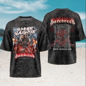 Hatebreed Summer Slaughter North American Tour 2026 Vintage Acid Wash Men Women Metal Fans T Shirt
