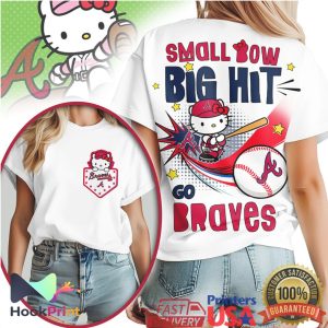 Hello Kitty Atlanta Braves Baseball Small Bow Big Hit T Shirt