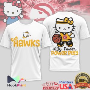 Hello Kitty Atlanta Hawks Kitty Power Power Play Basketball T Shirt