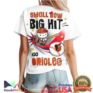Hello Kitty Baltimore Orioles Baseball Small Bow Big Hit T Shirt