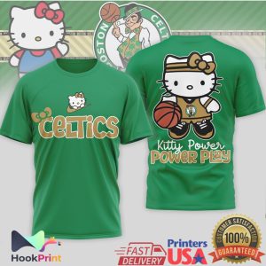 Hello Kitty Boston Celtics Kitty Power Power Play Basketball T Shirt