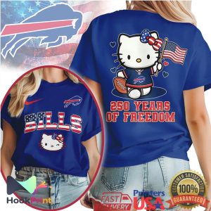 Hello Kitty Buffalo Bills 250 Years Of Freedom American Flag Patriotic NFL T Shirt Hello Kitty Buffalo Bills 250 Years Of Freedom American Flag Patriotic NFL T Shirt