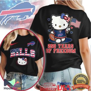 Hello Kitty Buffalo Bills 250 Years Of Freedom American Flag Patriotic NFL T Shirt