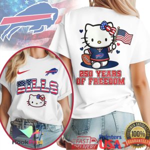 Hello Kitty Buffalo Bills 250 Years Of Freedom American Flag Patriotic NFL T Shirt