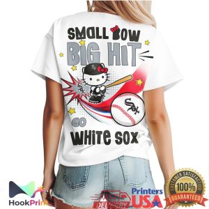 Hello Kitty Chicago White Sox Baseball Small Bow Big Hit T Shirt