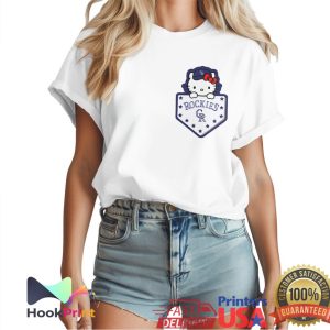 Hello Kitty Colorado Rockies Baseball Small Bow Big Hit T Shirt Hello Kitty Colorado Rockies Baseball Small Bow Big Hit T Shirt