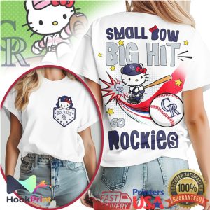Hello Kitty Colorado Rockies Baseball Small Bow Big Hit T Shirt