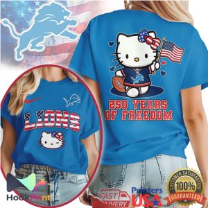 Hello Kitty Detroit Lions 250 Years Of Freedom USA Flag NFL T Shirt Hello Kitty Detroit Lions 250 Years Of Freedom USA Flag NFL T Shirt