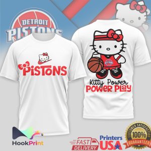 Hello Kitty Detroit Pistons Kitty Power Power Play Basketball T Shirt