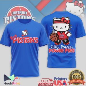 Hello Kitty Detroit Pistons Kitty Power Power Play Basketball T Shirt