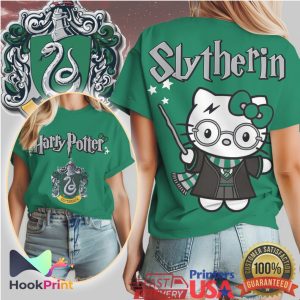 Hello Kitty Harry Potter Wizard Houses Hogwarts Mashup T Shirt