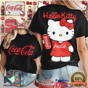 Hello Kitty Holding Coca Cola Can Vintage Style Character T Shirt Hello Kitty Holding Coca Cola Can Vintage Style Character T Shirt