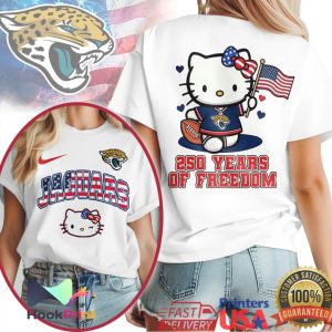 Hello Kitty Jacksonville Jaguars 250 Years Of Freedom USA Flag Football T Shirt