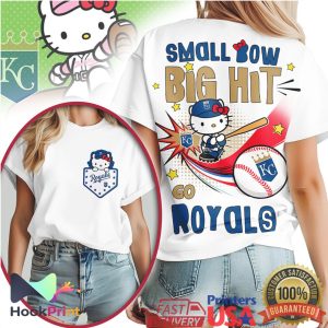 Hello Kitty Kansas City Royals Baseball Small Bow Big Hit T Shirt