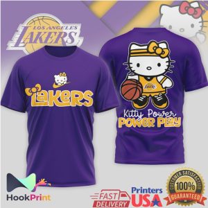 Hello Kitty Los Angeles Lakers Basketball Kitty Power Play Graphic T Shirt Hello Kitty Los Angeles Lakers Basketball Kitty Power Play Graphic T Shirt