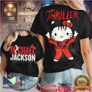 Hello Kitty Michael Jackson Thriller Red Jacket Parody T Shirt