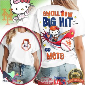 Hello Kitty New York Mets Baseball Small Bow Big Hit T Shirt