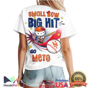 Hello Kitty New York Mets Baseball Small Bow Big Hit T Shirt
