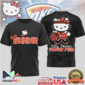 Hello Kitty OKC Thunder Basketball Kitty Power Play Graphic T Shirt Hello Kitty OKC Thunder Basketball Kitty Power Play Graphic T Shirt