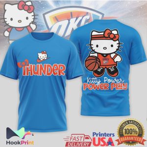 Hello Kitty OKC Thunder Basketball Kitty Power Play Graphic T Shirt