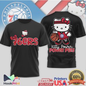 Hello Kitty Philadelphia 76ers Basketball Kitty Power Play Graphic T Shirt