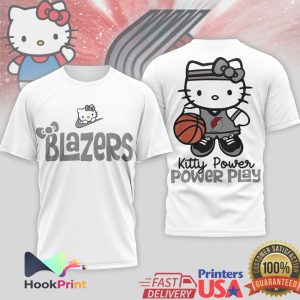 Hello Kitty Portland Trail Blazers Kitty Power Power Play Basketball T Shirt