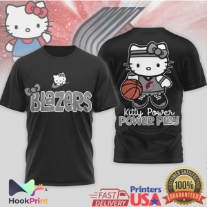 Hello Kitty Portland Trail Blazers Kitty Power Power Play Basketball T Shirt