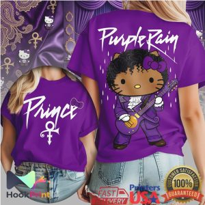 Hello Kitty Prince Purple Rain Artist Tribute Graphic T Shirt