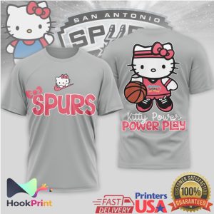 Hello Kitty San Antonio Spurs Basketball Kitty Power Play Graphic T Shirt Hello Kitty San Antonio Spurs Basketball Kitty Power Play Graphic T Shirt