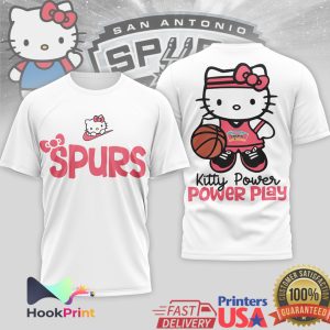 Hello Kitty San Antonio Spurs Basketball Kitty Power Play Graphic T Shirt