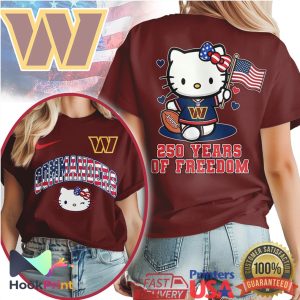Hello Kitty Washington Commanders 250 Years Of Freedom Patriotic NFL T Shirt Hello Kitty Washington Commanders 250 Years Of Freedom Patriotic NFL T Shirt