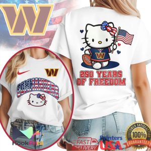 Hello Kitty Washington Commanders 250 Years Of Freedom Patriotic NFL T Shirt