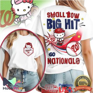 Hello Kitty Washington Nationals Baseball Small Bow Big Hit T Shirt