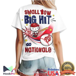 Hello Kitty Washington Nationals Baseball Small Bow Big Hit T Shirt