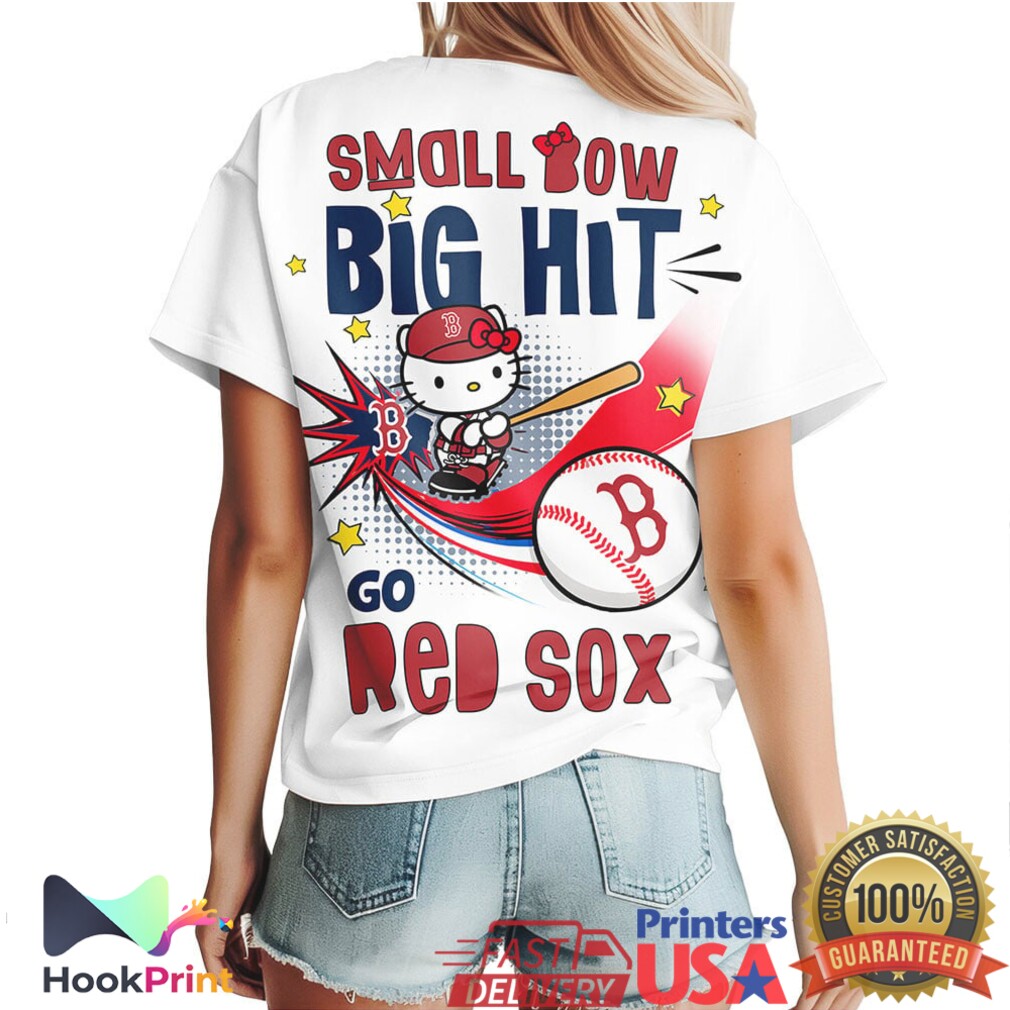 Hello Kitty x Boston Red Sox Small Bow Big Hit MLB Baseball T Shirt Hello Kitty x Boston Red Sox Small Bow Big Hit MLB Baseball T Shirt