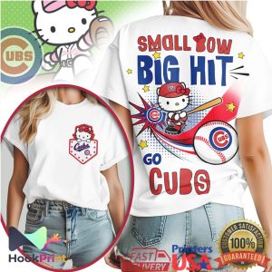 Hello Kitty x Chicago Cubs Small Bow Big Hit MLB Baseball T Shirt