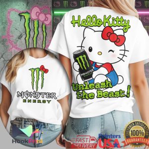 Hello Kitty x Monster Energy Unleash The Beast Winking Graphic T Shirt