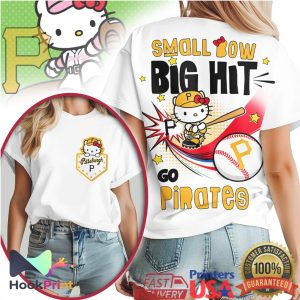 Hello Kitty x Pittsburgh Pirates Small Bow Big Hit MLB Baseball T Shirt