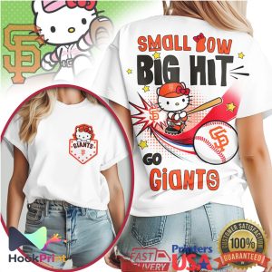 Hello Kitty x San Francisco Giants Small Bow Big Hit MLB Baseball T Shirt